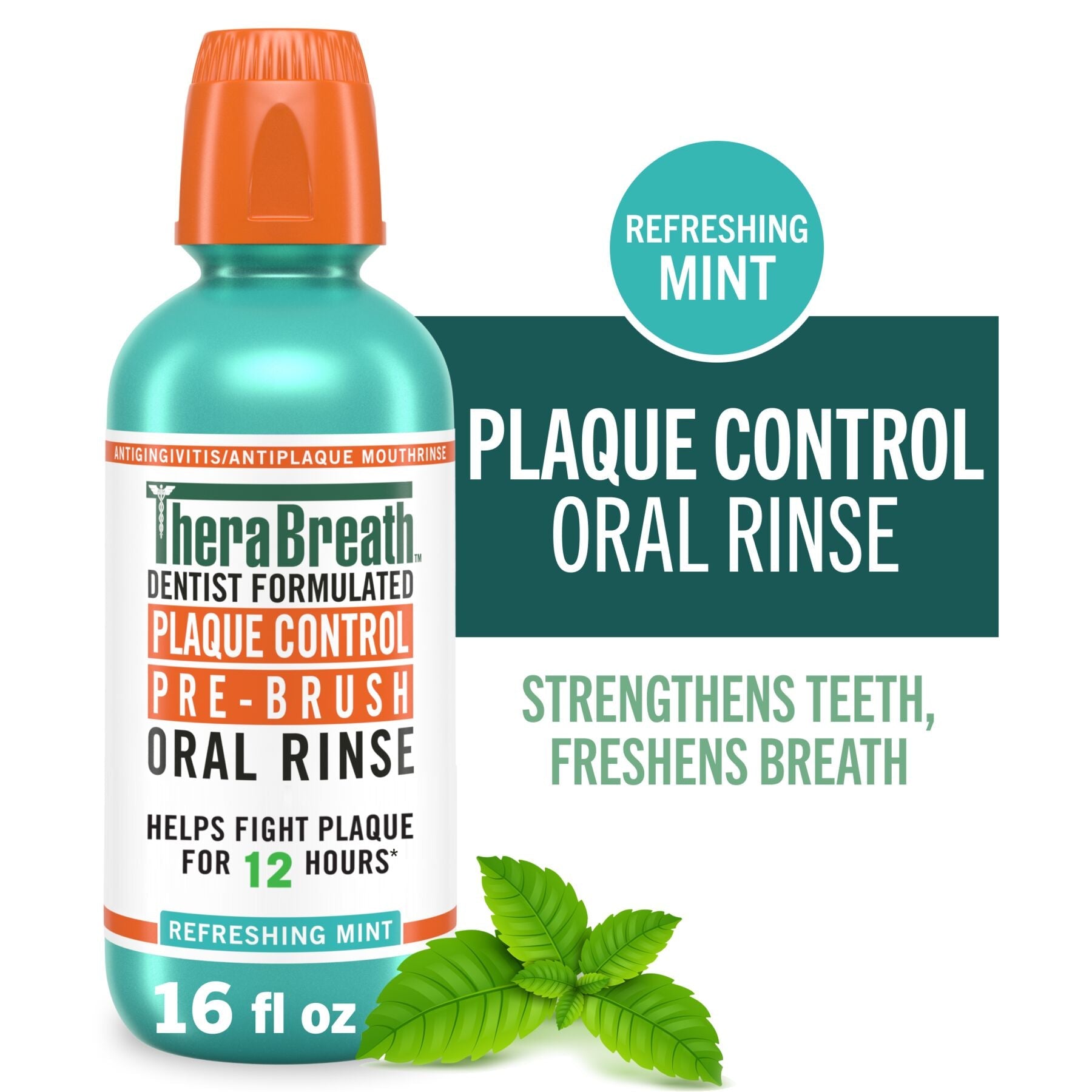 Plaque Control Pre-Brush Oral Rinse - Refreshing Mint Flavor
