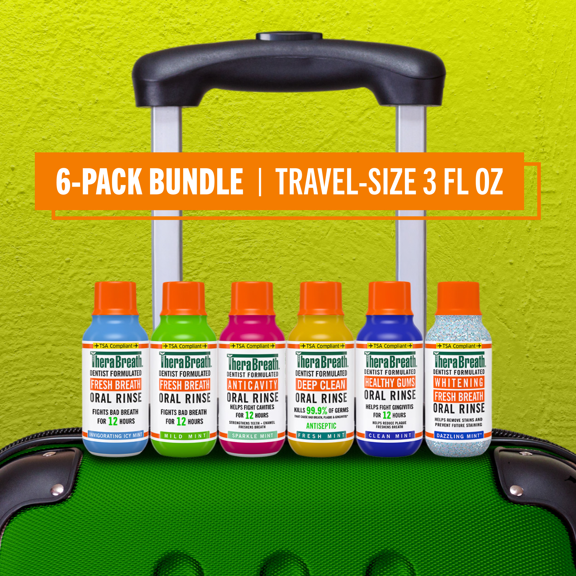 Travel-Size Mouthwash - TheraBreath Variety 6-Pack Bundle