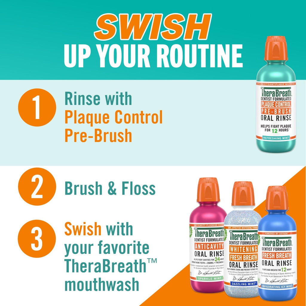 Plaque Control Pre-Brush Oral Rinse - Refreshing Mint Flavor