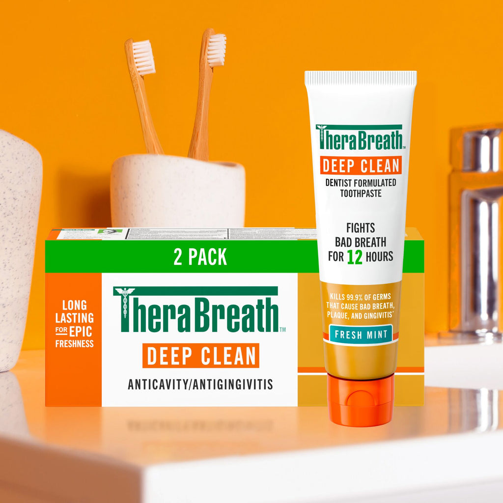 TheraBreath Deep Clean Toothpaste, Helps Fight Bad Breath, Fresh Mint